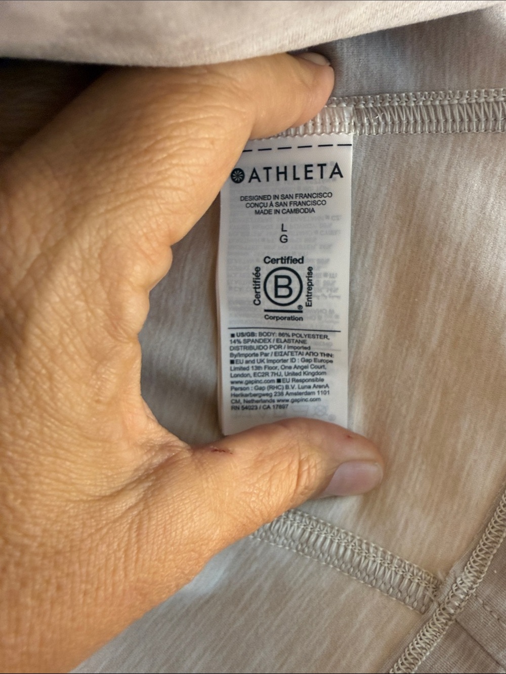 Athleta Softluxe Scoop Neck Long Sleeve Top in Cream Heather NWT Size L - Picture 4 of 6